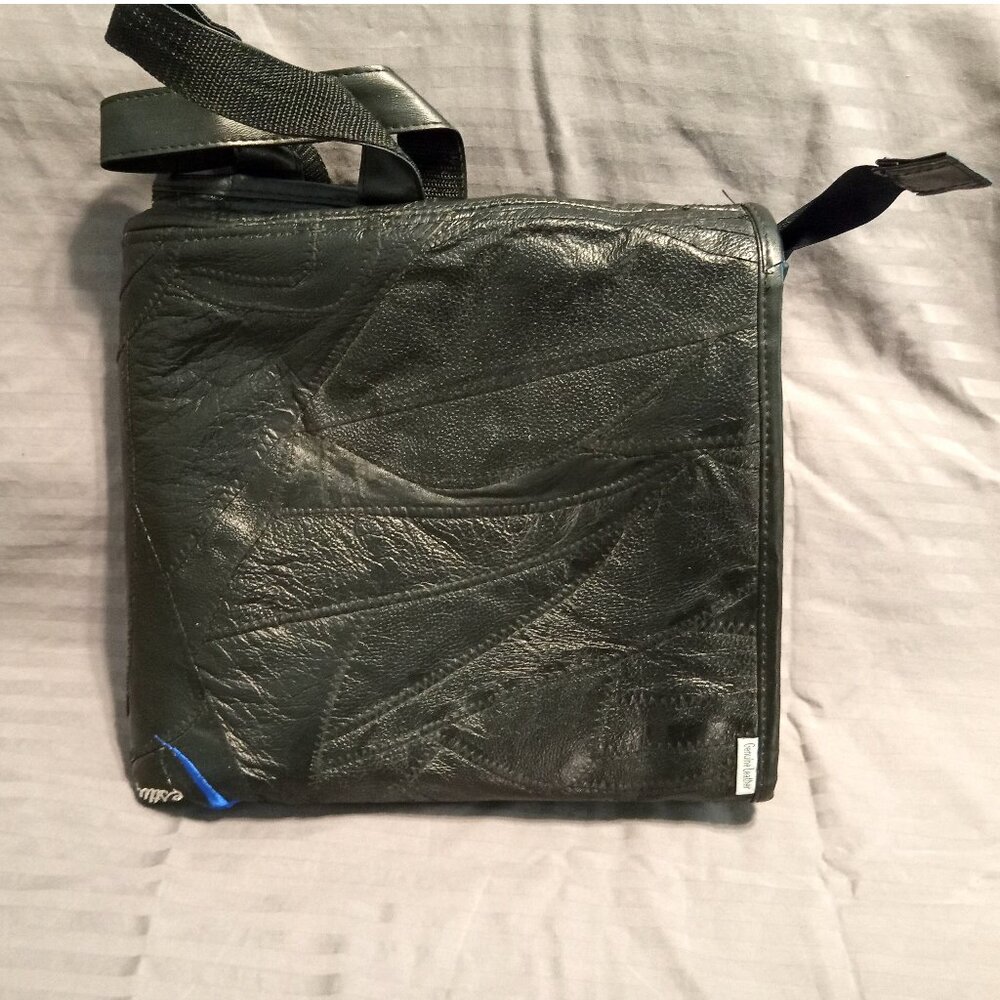 Patchwork Leather Garment Bag With Embroidered Da… - image 7